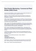Real Estate Marketing Commercial Real Estate &lpar;SAE&rpar; Exam with correct Answers