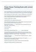 Power House Training Exam with correct Answers 100&percnt;