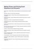 Market Power and Pricing Exam Questions and Answers- Graded A