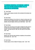 FLORIDA DENTAL HYGIENE LAWS & RULES EXAM QUESTIONS AND ANSWERS&period;