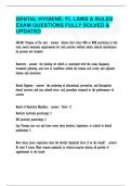 DENTAL HYGIENE- FL LAWS & RULES EXAM QUESTIONS FULLY SOLVED & UPDATED&period;