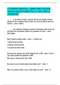 FLORIDA DENTAL LAWS AND RULES EXAM QUESTIONS FULLY SOLVED & UPDATED&period;