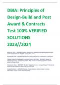 DBIA: Principles of  Design-Build and Post  Award & Contracts Test 100% VERIFIED  SOLUTIONS 2023//2024