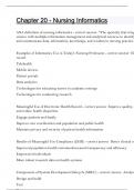 Chapter 20 - Nursing Informatics Questions and answers latest update