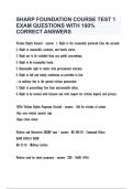 SHARP FOUNDATION COURSE TEST 1 EXAM QUESTIONS WITH 100% CORRECT ANSWERS.
