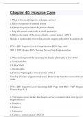 Chapter 40 Hospice Care Questions and answers latest update