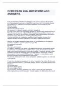 CCRN EXAM 2024 QUESTIONS AND ANSWERS.