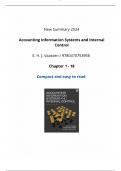 Summary Accounting Information Systems And Internal Control, chapters 1 - 18, E. H. J. Vaassen, new 2024