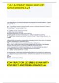 TDLR & Infection control exam with correct answers 2024