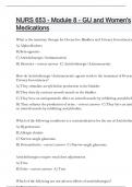 NURS 653 - Module 8 - GU and Women's Medications Questions and answers latest update