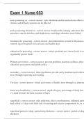 Exam 1 Nurse 653 Questions and answers latest update