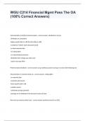 WGU C214 Financial Mgmt Pass the OA