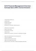 C214 Financial Management Overview Concept Quiz Answers