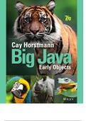 Solution Manual For Big Java Early Objects, (Enhanced eText), 7th Edition By Cay Horstmann