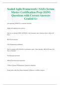 Scaled Agile Framework &sol; SAFe Scrum  Master Certification Prep &lpar;SSM&rpar; Questions with Correct Answers  Graded A&plus;