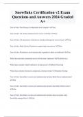 Snowflake Certification v2 Exam  Questions and Answers 2024 Graded  A&plus;