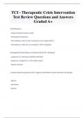 TCI - Therapeutic Crisis Intervention  Test Review Questions and Answers  Graded A+