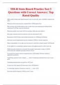 TDLR State Board Practice Test 3 Questions with Correct Answers | Top  Rated Quality