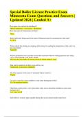 Minnesota Special Boiler License Practice Exam Questions and Answers | Updated 2024 | Graded A+