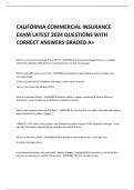 CALIFORNIA COMMERCIAL INSURANCE EXAM LATEST 2024 QUESTIONS WITH CORRECT ANSWERS GRADED A+