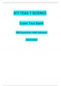 ATI TEAS 7 SCIENCE Exam Test Bank 300 Questions with Answers 2024/2025 update