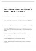  RICA EXAM LATEST 2024 QUESTION WITH CORRECT ANSWERS GRADED A+
