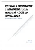 ECS3701 Assignment 2 Semester 1 2024 &lpar;833704&rpar; - DUE 29 April 2024