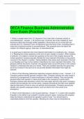 DECA Finance Business Administration Core Exam (Practice) Questions and Answers