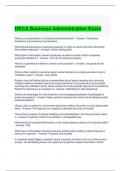 DECA Business Administration Exam with complete solutions