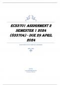 ECS3701 Assignment 2 Semester 1 2024 (833704) - DUE 29 April 2024