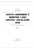 ECS3701 Assignment 2 Semester 1 2024 &lpar;833704&rpar; - DUE 29 April 2024