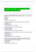 DECA Business Administration Core Exam Study Set Questions with correct Answers