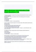 DECA Business Administration Core Exam Questions 1-20 with correct Answers