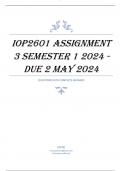 IOP2601 Assignment 3 Semester 1 2024 - DUE 2 May 2024