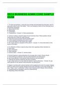 DECA BUSINESS ADMIN CORE SAMPLE EXAM QUESTIONS AND ANSWERS 2024