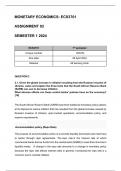 ECS3701 Assignment 2 (COMPLETE ANSWERS) Semester 1 2024 (833704) - DUE 29 April 2024