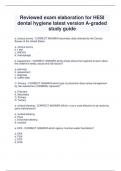 Reviewed exam elaboration for HESI  dental hygiene latest version A-graded  study guide