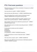 PTU&lowbar; Final exam questions