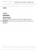 AQA  GCSE HISTORY 8145/1A/D Paper 1 Section A/D: America, 1920–1973: Opportunity and inequality Mark scheme June 2023