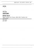 AQA  GCSE HISTORY 8145/1A/C Paper 1 Section A/C: Russia, 1894–1945: Tsardom and communism Mark scheme June 2023