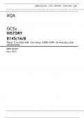 AQA  GCSE HISTORY 8145/1A/B Paper 1 Section A/B: Germany, 1890–1945: Democracy and dictatorship Mark scheme June 2023