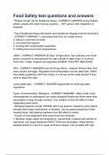 Food Safety test questions and answers 