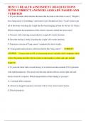 HESI V2 HEALTH ASSESSMENT 2024 QUESTIONS WITH CORRECT ANSWERS ALREADY PASSED AND VERIFIED