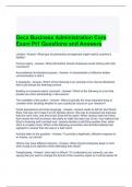 Deca Business Administration Core Exam Pt1 Questions and Answers