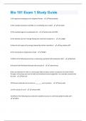 Bio 101 Exam 1 Study Guide Questions And Answers.