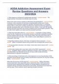 AODA Addiction Assessment Exam Review Questions and Answers 2023&sol;2024