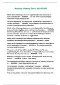 Nursing History Exam 2024&sol;2025