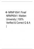  NRNP 6541 Final/ NRNP6541: Walden University | 100% Verified & Correct Q & A |