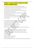 Medical &ndash;Surgical &lpar;Adult Health&rpar; Exit HESI LATEST UPDATED 2023 