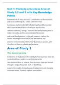 VCE BUSINESS MANAGEMENT Unit 1: Planning a business Area of Study 1,2 and 3 with Key Knowledge Points